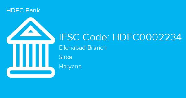 HDFC Bank, Ellenabad Branch IFSC Code - HDFC0002234