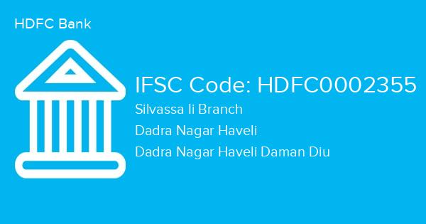 HDFC Bank, Silvassa Ii Branch IFSC Code - HDFC0002355