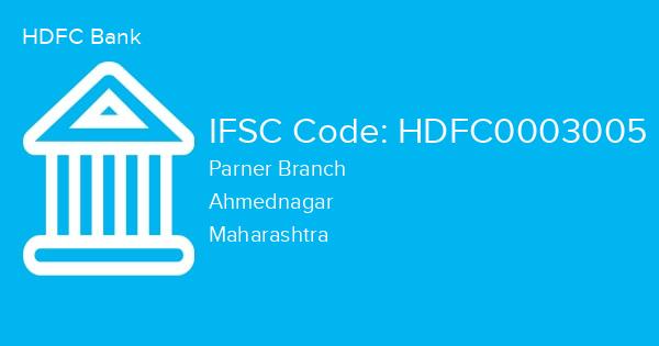 HDFC Bank, Parner Branch IFSC Code - HDFC0003005