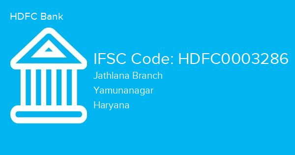 HDFC Bank, Jathlana Branch IFSC Code - HDFC0003286