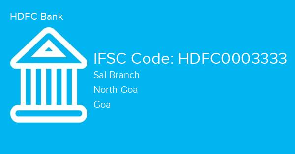 HDFC Bank, Sal Branch IFSC Code - HDFC0003333