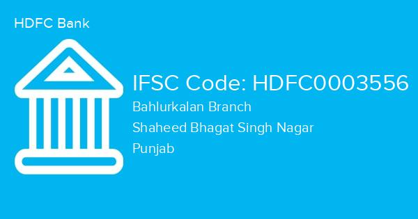 HDFC Bank, Bahlurkalan Branch IFSC Code - HDFC0003556