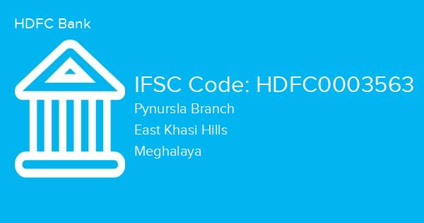 HDFC Bank, Pynursla Branch IFSC Code - HDFC0003563