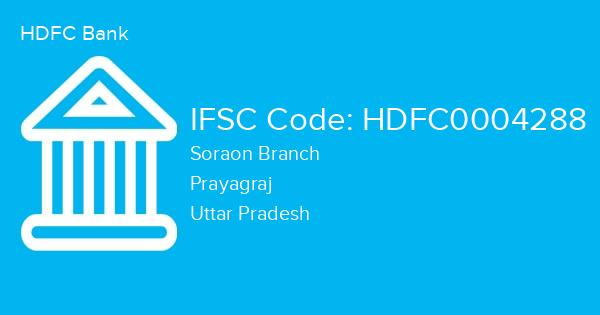 HDFC Bank, Soraon Branch IFSC Code - HDFC0004288