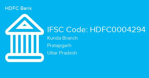 HDFC Bank, Kunda Branch IFSC Code - HDFC0004294