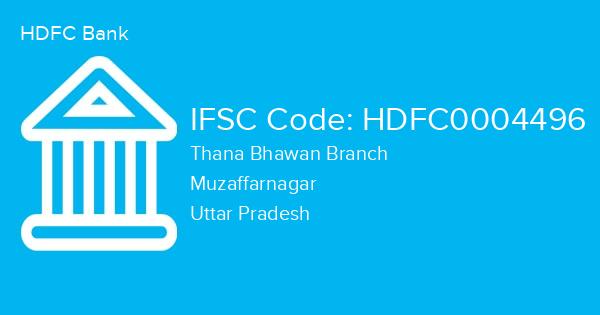 HDFC Bank, Thana Bhawan Branch IFSC Code - HDFC0004496