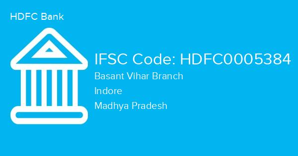 HDFC Bank, Basant Vihar Branch IFSC Code - HDFC0005384