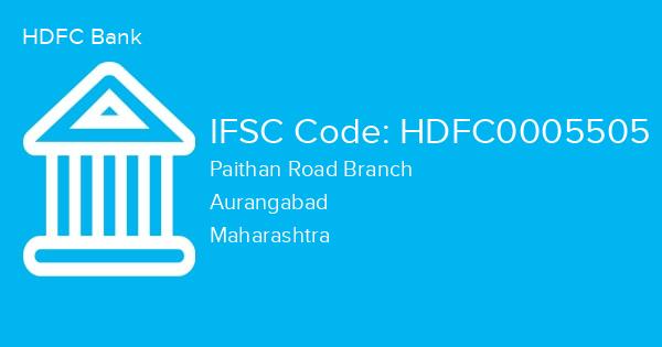 HDFC Bank, Paithan Road Branch IFSC Code - HDFC0005505
