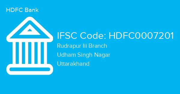 HDFC Bank, Rudrapur Iii Branch IFSC Code - HDFC0007201