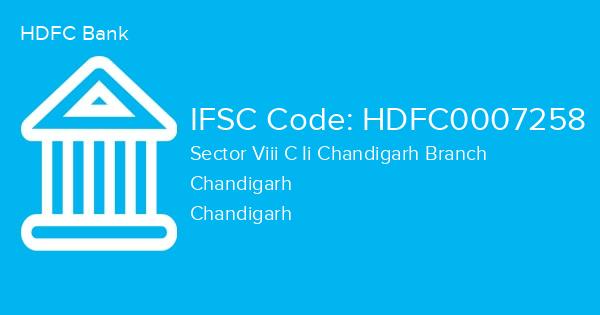 HDFC Bank, Sector Viii C Ii Chandigarh Branch IFSC Code - HDFC0007258