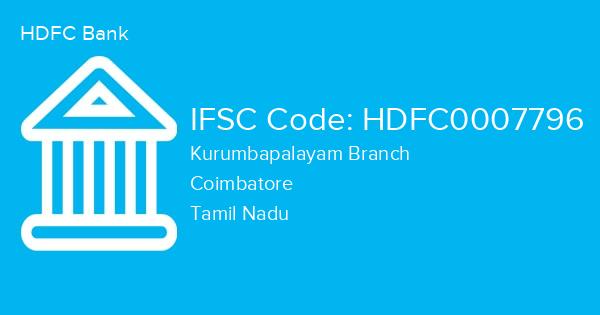 HDFC Bank, Kurumbapalayam Branch IFSC Code - HDFC0007796