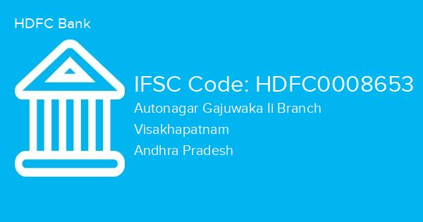 HDFC Bank, Autonagar Gajuwaka Ii Branch IFSC Code - HDFC0008653