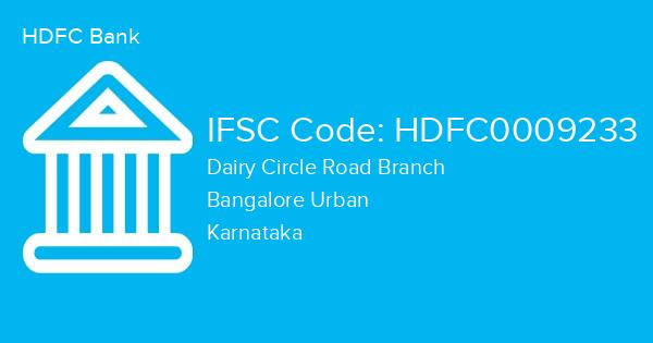 HDFC Bank, Dairy Circle Road Branch IFSC Code - HDFC0009233
