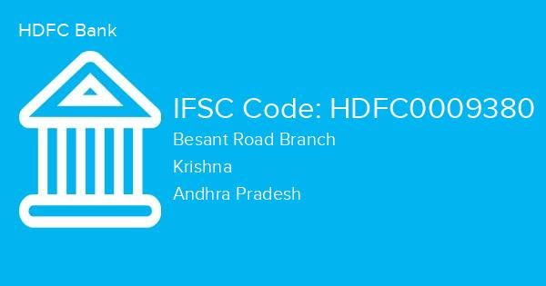 HDFC Bank, Besant Road Branch IFSC Code - HDFC0009380