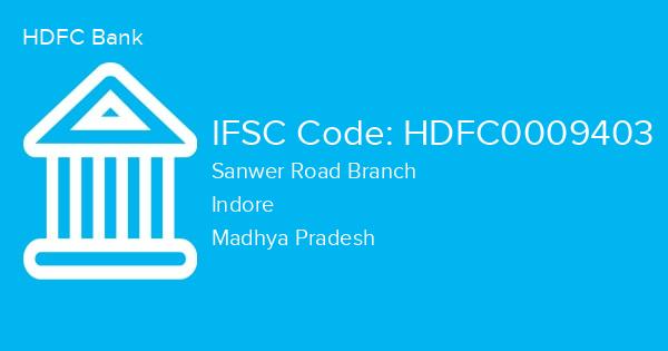HDFC Bank, Sanwer Road Branch IFSC Code - HDFC0009403
