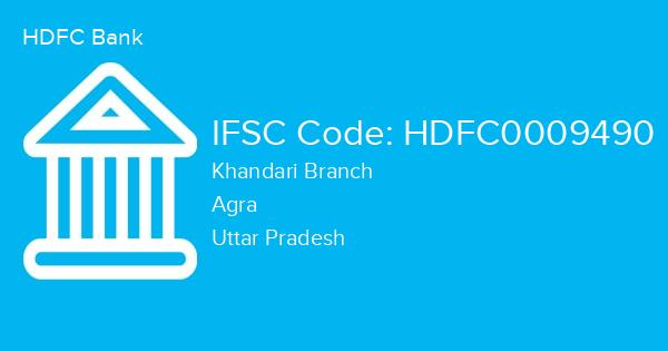 HDFC Bank, Khandari Branch IFSC Code - HDFC0009490