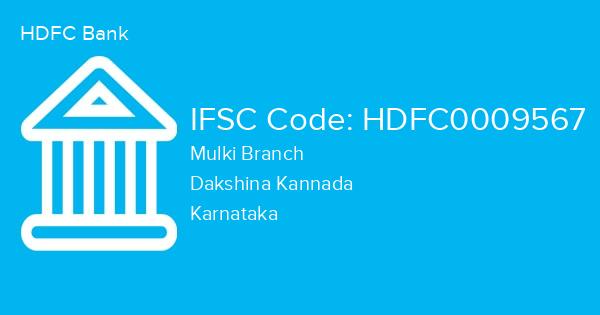 HDFC Bank, Mulki Branch IFSC Code - HDFC0009567