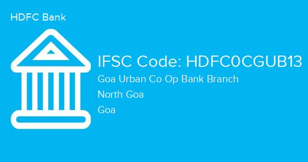 HDFC Bank, Goa Urban Co Op Bank Branch IFSC Code - HDFC0CGUB13