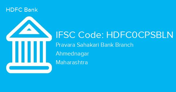 HDFC Bank, Pravara Sahakari Bank Branch IFSC Code - HDFC0CPSBLN