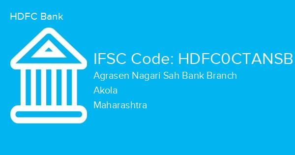HDFC Bank, Agrasen Nagari Sah Bank Branch IFSC Code - HDFC0CTANSB