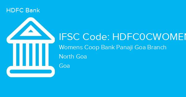 HDFC Bank, Womens Coop Bank Panaji Goa Branch IFSC Code - HDFC0CWOMEN