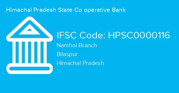 Himachal Pradesh State Co operative Bank, Namhol Branch IFSC Code - HPSC0000116