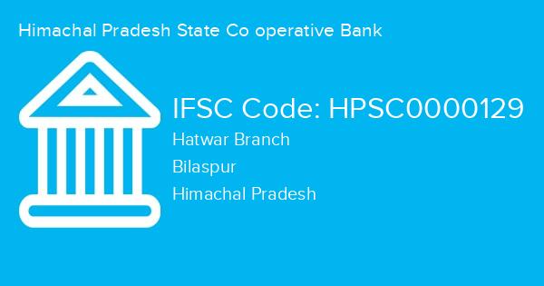 Himachal Pradesh State Co operative Bank, Hatwar Branch IFSC Code - HPSC0000129