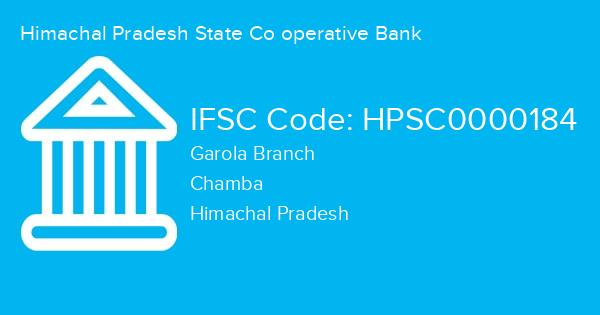 Himachal Pradesh State Co operative Bank, Garola Branch IFSC Code - HPSC0000184