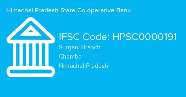Himachal Pradesh State Co operative Bank, Surgani Branch IFSC Code - HPSC0000191