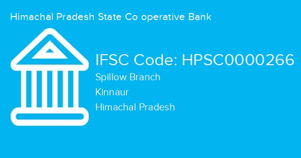 Himachal Pradesh State Co operative Bank, Spillow Branch IFSC Code - HPSC0000266