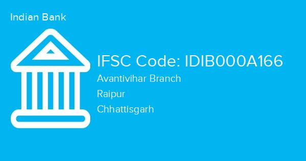 Indian Bank, Avantivihar Branch IFSC Code - IDIB000A166
