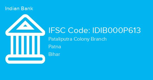 Indian Bank, Pataliputra Colony Branch IFSC Code - IDIB000P613