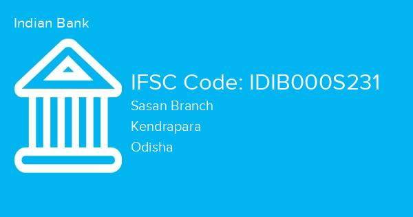 Indian Bank, Sasan Branch IFSC Code - IDIB000S231
