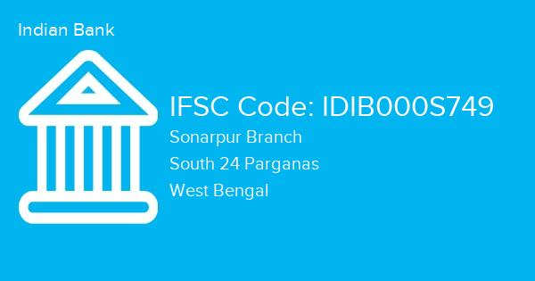 Indian Bank, Sonarpur Branch IFSC Code - IDIB000S749