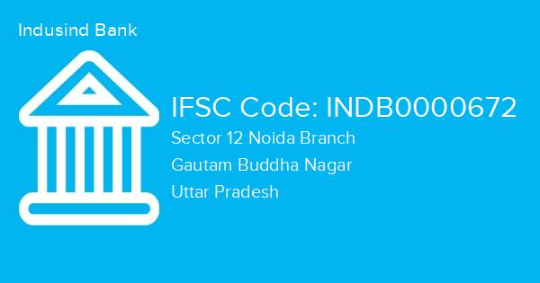 Indusind Bank, Sector 12 Noida Branch IFSC Code - INDB0000672