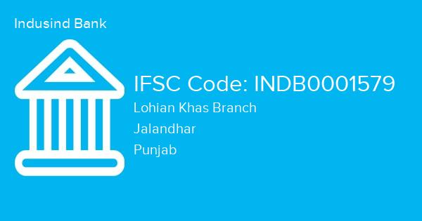 Indusind Bank, Lohian Khas Branch IFSC Code - INDB0001579