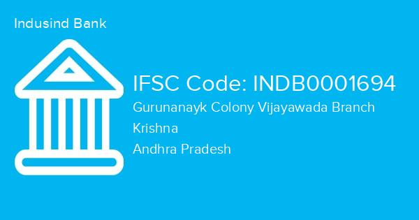 Indusind Bank, Gurunanayk Colony Vijayawada Branch IFSC Code - INDB0001694