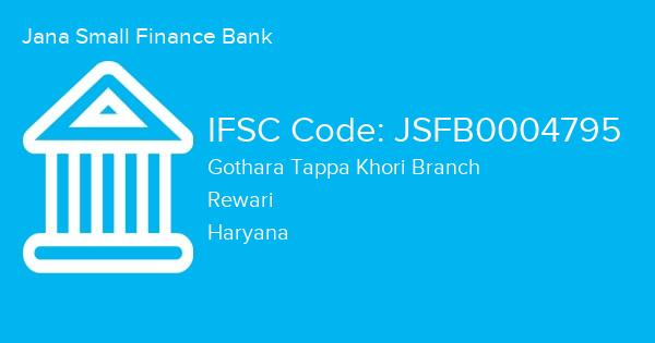 Jana Small Finance Bank, Gothara Tappa Khori Branch IFSC Code - JSFB0004795