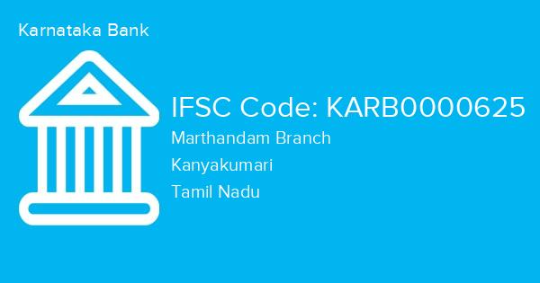 Karnataka Bank, Marthandam Branch IFSC Code - KARB0000625