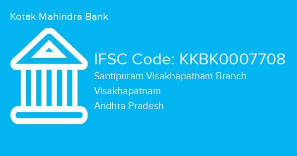 Kotak Mahindra Bank, Santipuram Visakhapatnam Branch IFSC Code - KKBK0007708