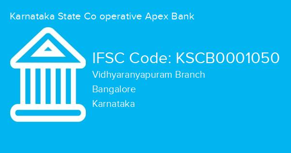 Karnataka State Co operative Apex Bank, Vidhyaranyapuram Branch IFSC Code - KSCB0001050