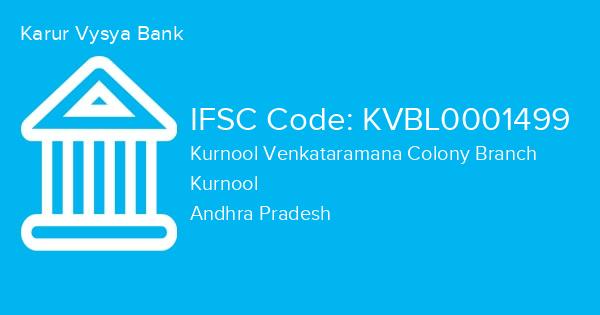 Karur Vysya Bank, Kurnool Venkataramana Colony Branch IFSC Code - KVBL0001499