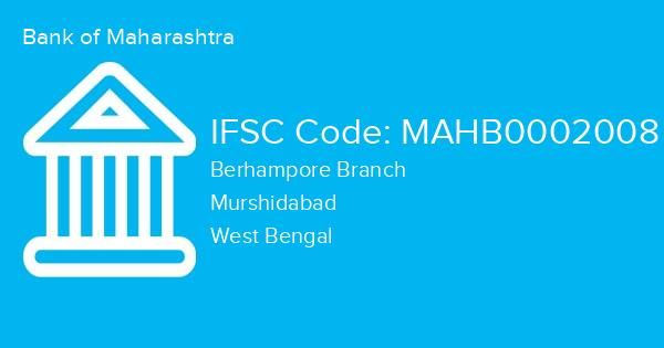 Bank of Maharashtra, Berhampore Branch IFSC Code - MAHB0002008