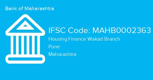 Bank of Maharashtra, Housing Finance Wakad Branch IFSC Code - MAHB0002363