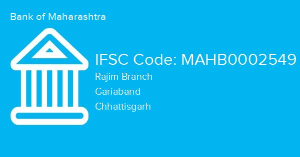 Bank of Maharashtra, Rajim Branch IFSC Code - MAHB0002549