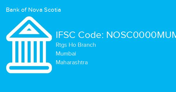 Bank of Nova Scotia, Rtgs Ho Branch IFSC Code - NOSC0000MUM