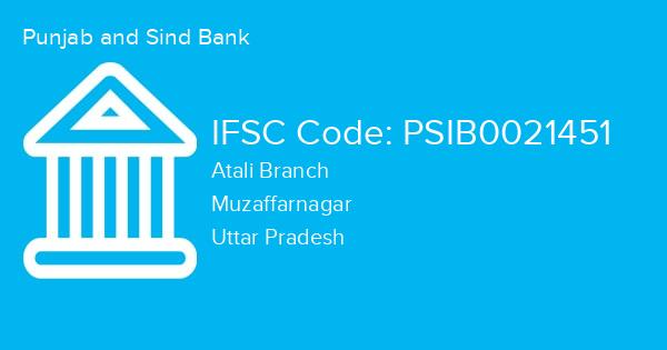 Punjab and Sind Bank, Atali Branch IFSC Code - PSIB0021451