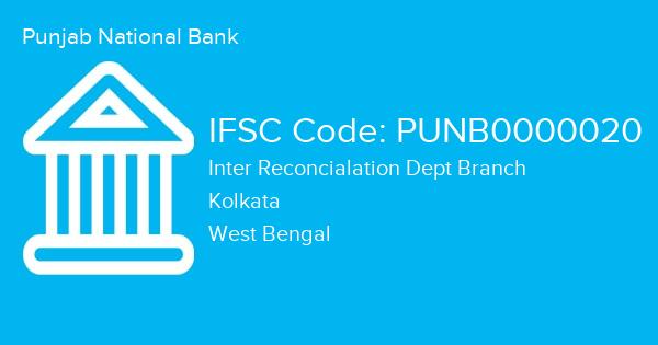 Punjab National Bank, Inter Reconcialation Dept Branch IFSC Code - PUNB0000020