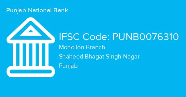 Punjab National Bank, Mohollon Branch IFSC Code - PUNB0076310