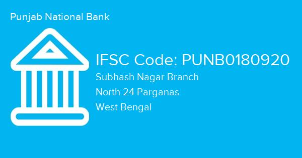 Punjab National Bank, Subhash Nagar Branch IFSC Code - PUNB0180920